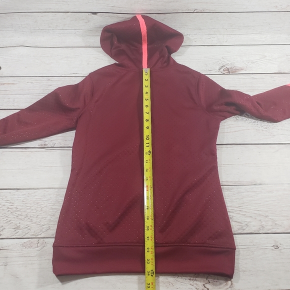 FOX womens maroon pink hooded sweater hoodie xs - Picture 8 of 8